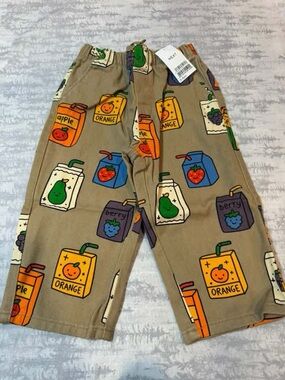next Beige Pajama Bottoms with Colorful Juice Box Print